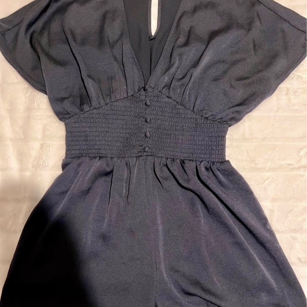 EXPRESS Romper With Keyhole Back (size Small) Dark Navy